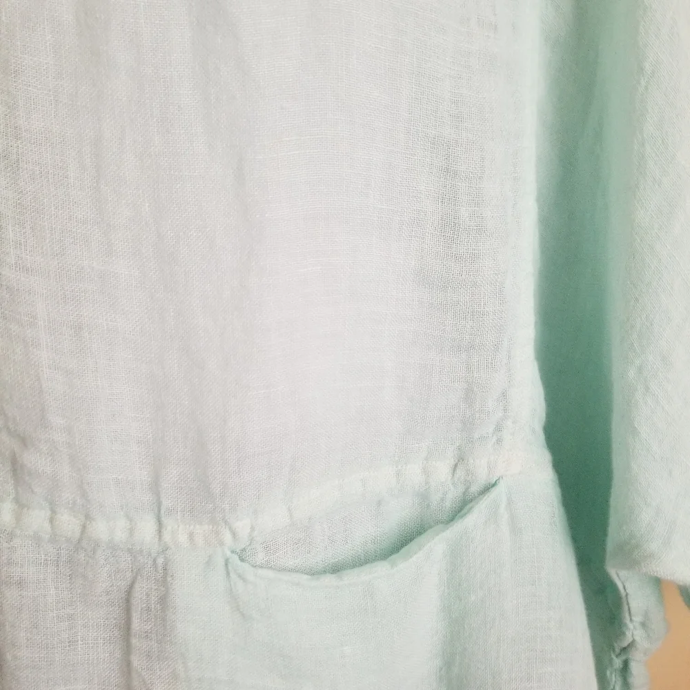 Haris Cotton Made in Greece Oversized 100% Linen Pullover Top Sz L - Picture 4 of 7